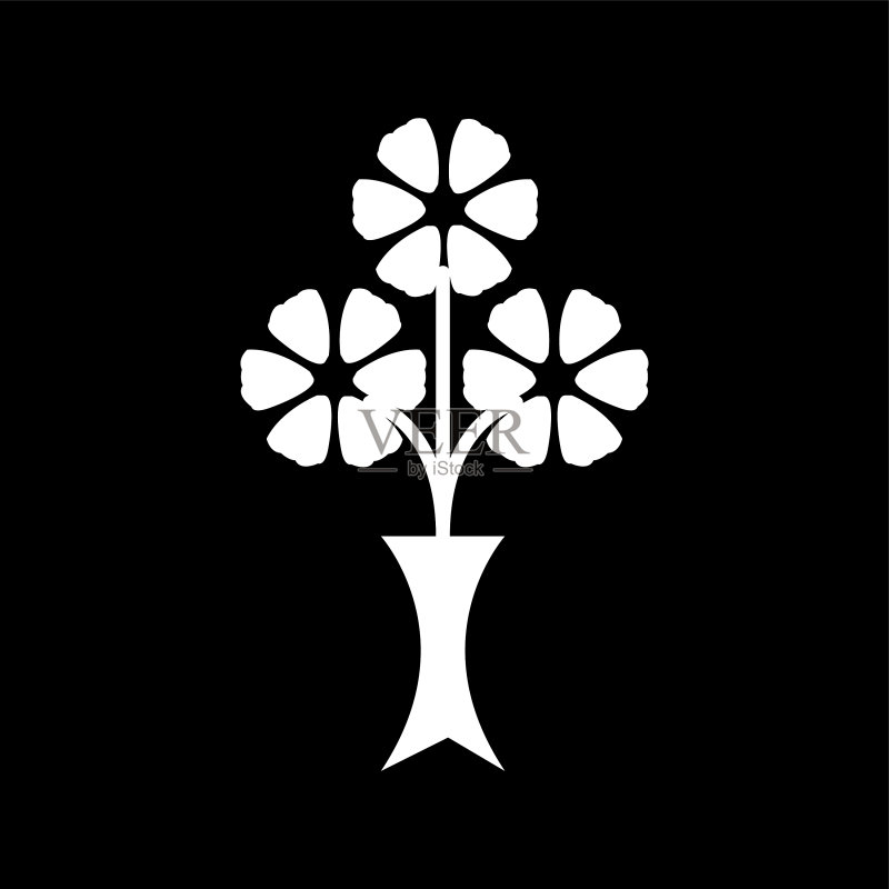 独特花束字形图标图标素材