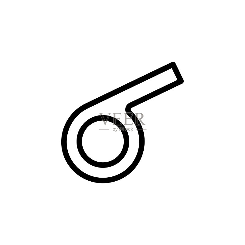 口哨,运动,工具图标。教育元素图标。细线图标图标素材