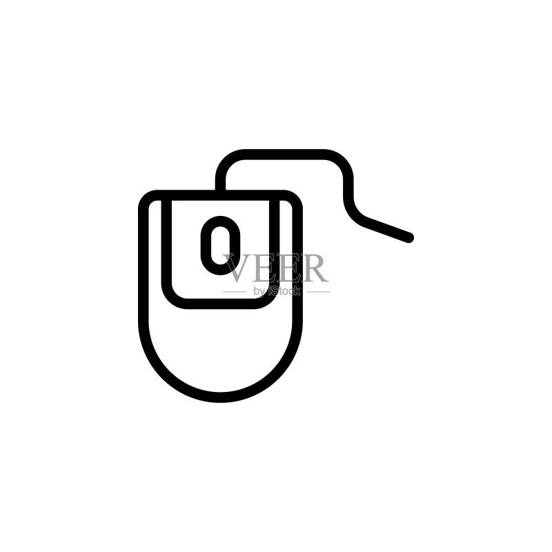 PC鼠标,科技图标。教育元素图标。细线图标图标素材