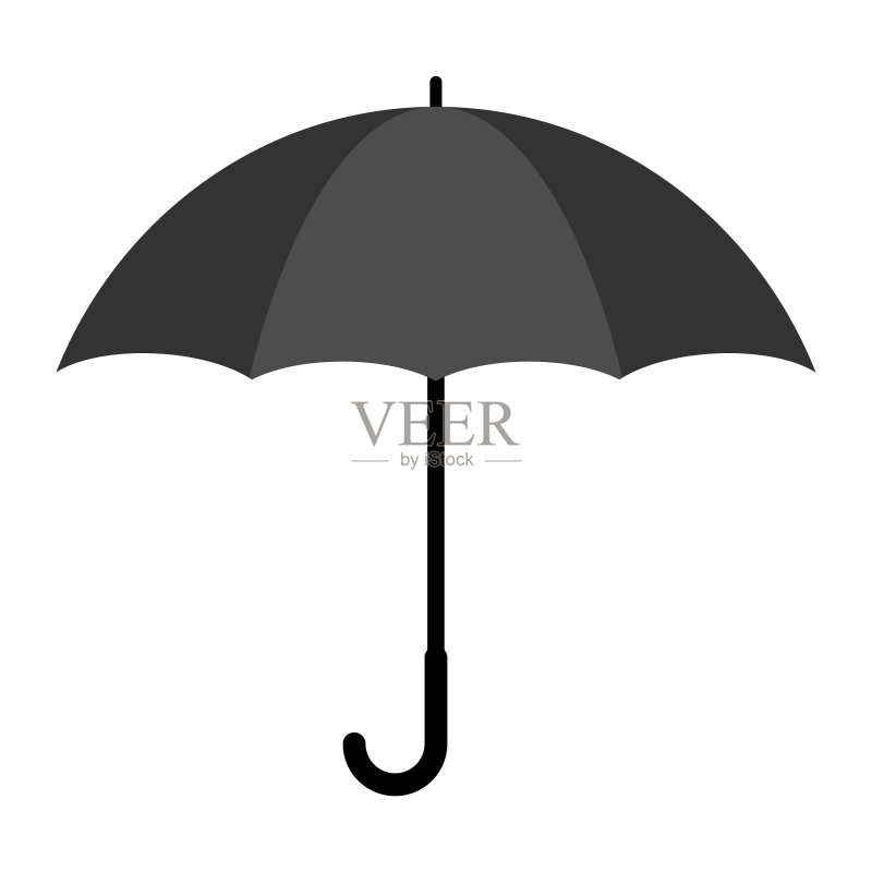 白色背景上的雨伞扁平图标设计图标素材