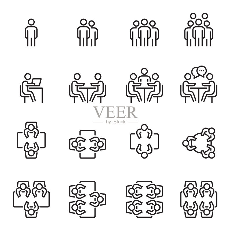 会议图标矢量素材,商务,会面,团队合作,人群图标素材