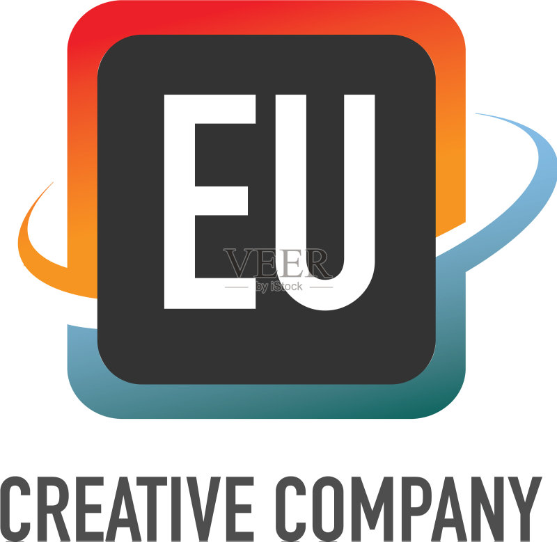字母EU创意logo设计图标素材