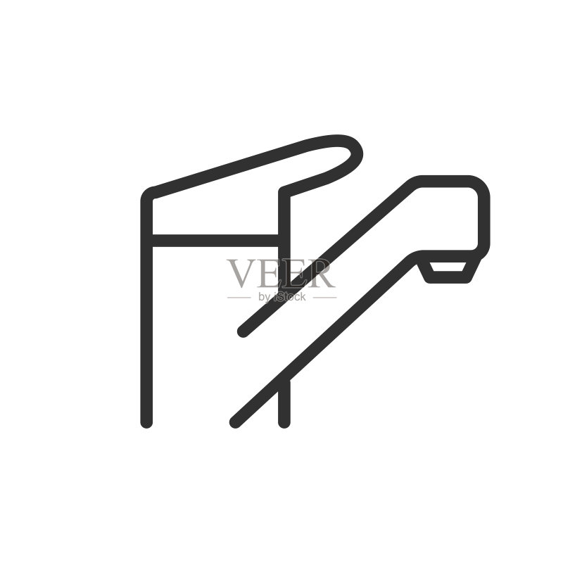混音器水龙头线性图标,可编辑描边的线条图标素材