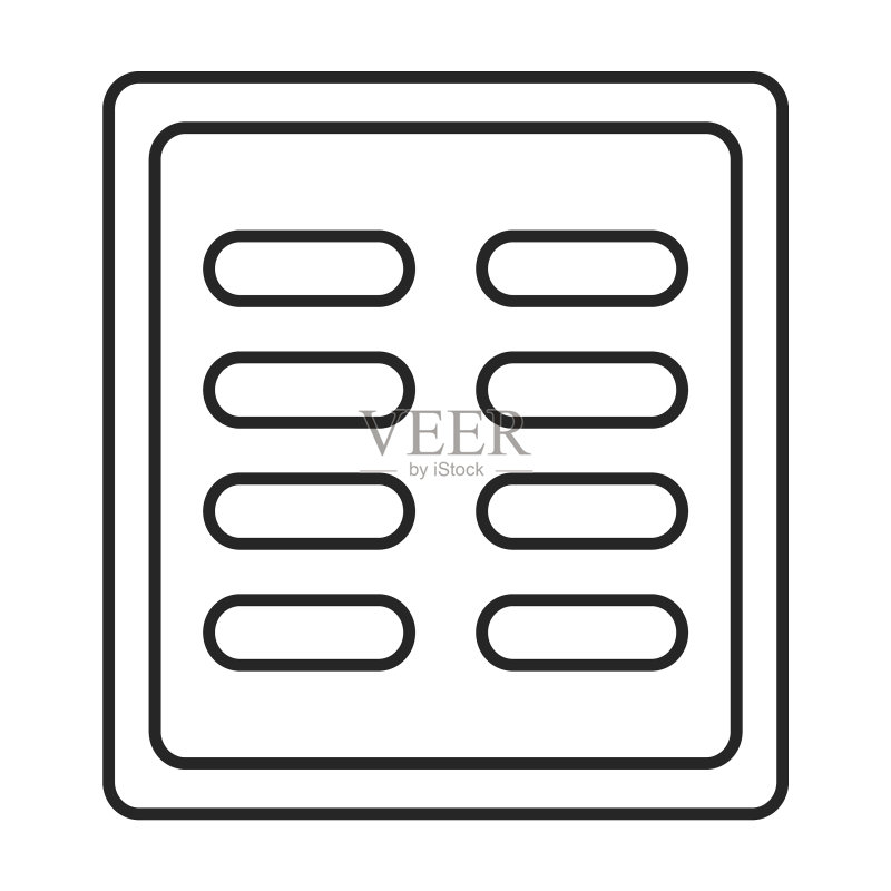 通风篦子轮廓线图标图标素材
