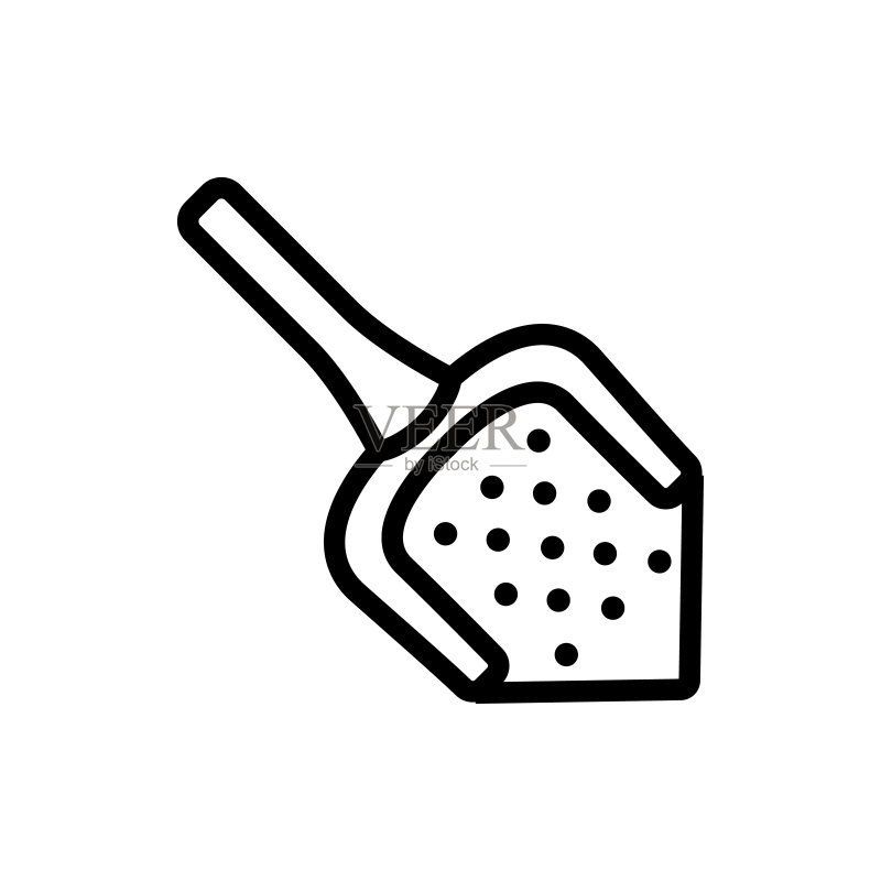 筛子烹饪配件图标矢量轮廓插图图标素材
