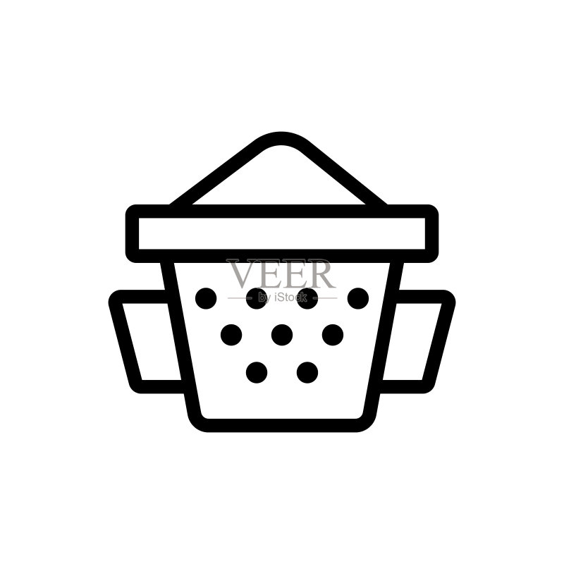 面粉筛子图标矢量轮廓插图图标素材