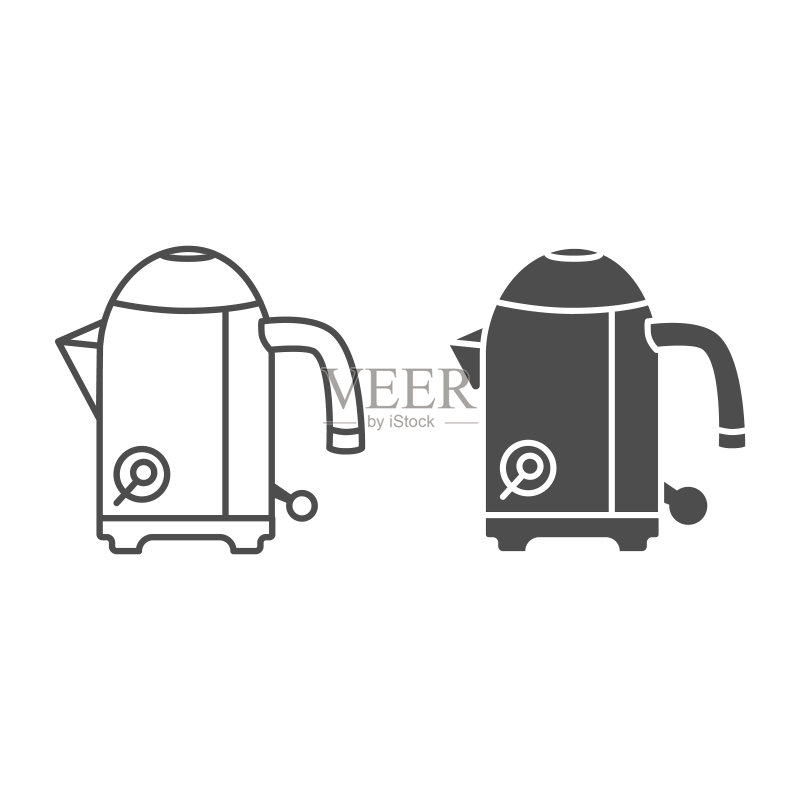 家用电器概念电热水壶矢量图标图标素材