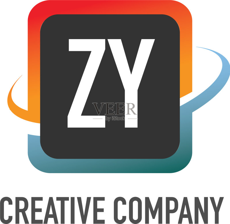 首字母ZY飘带创意logo设计图标素材