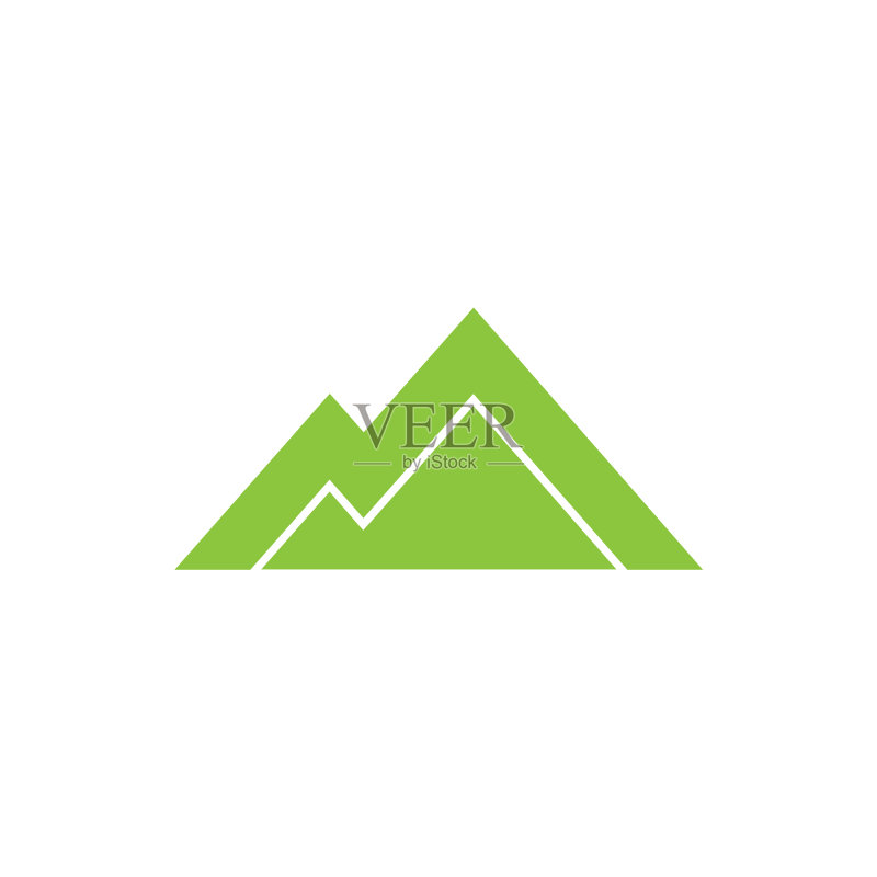 绿色山脉几何线条符号图标素材