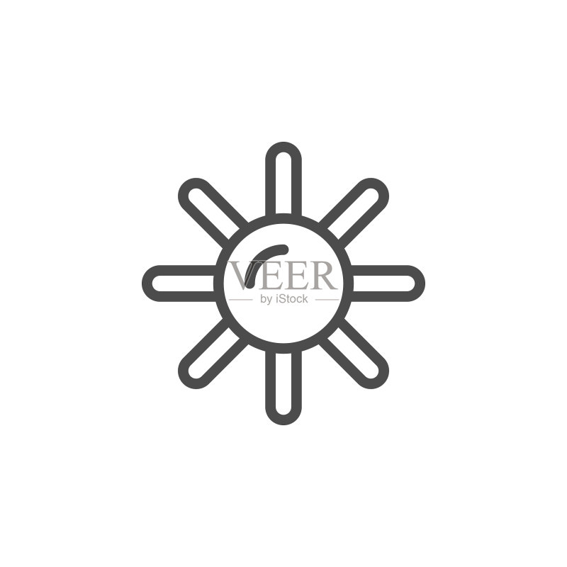 阳光线条轮廓图标和光照物体图标素材