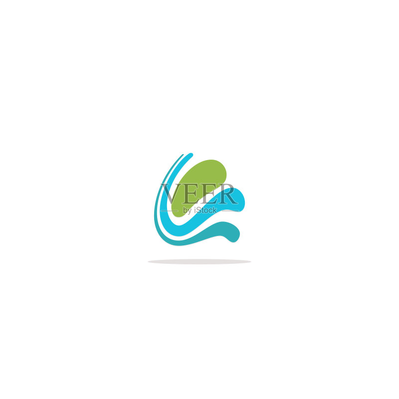 抽象水波生态logo图标素材