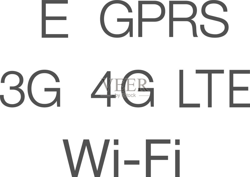 4G、3G、EDGE、GPRS和WIFI符号新旧组合图标素材