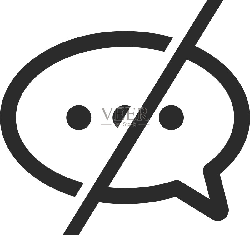 聊天交叉线条消息气泡图标图标素材