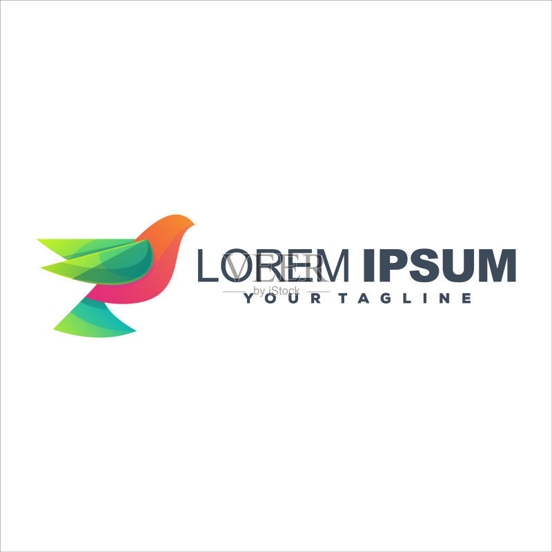 精美的鸟类渐变LOGO设计图标素材