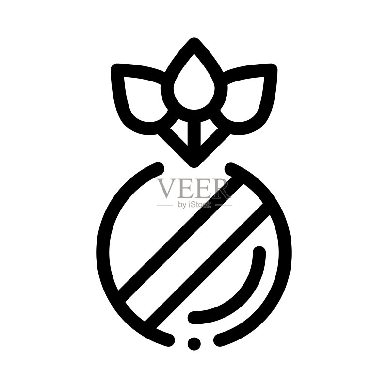 草药药丸图标矢量轮廓图图标素材