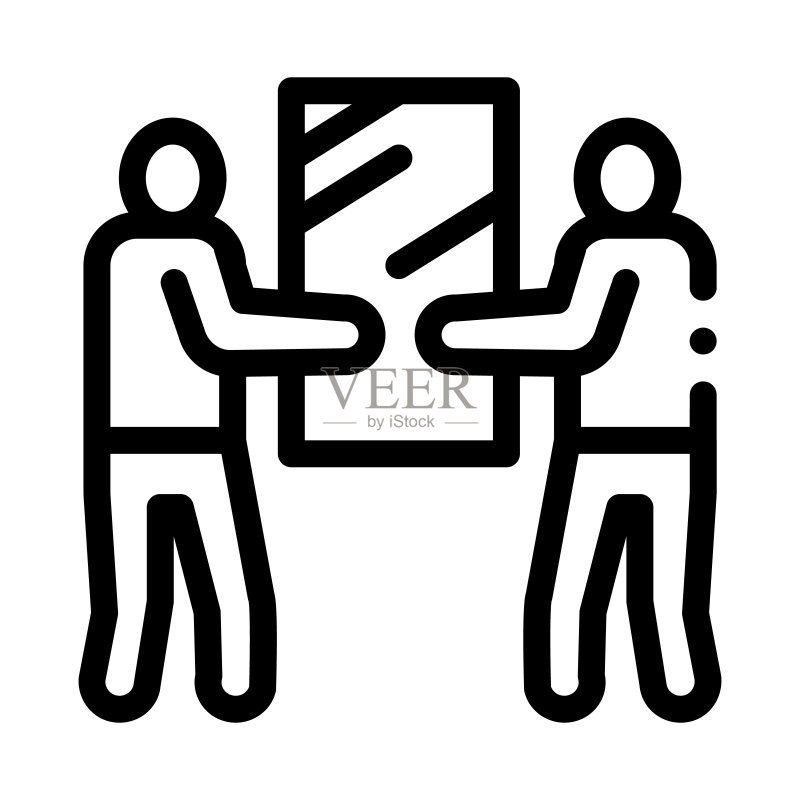 人们手持玻璃杯图标矢量轮廓插图图标素材