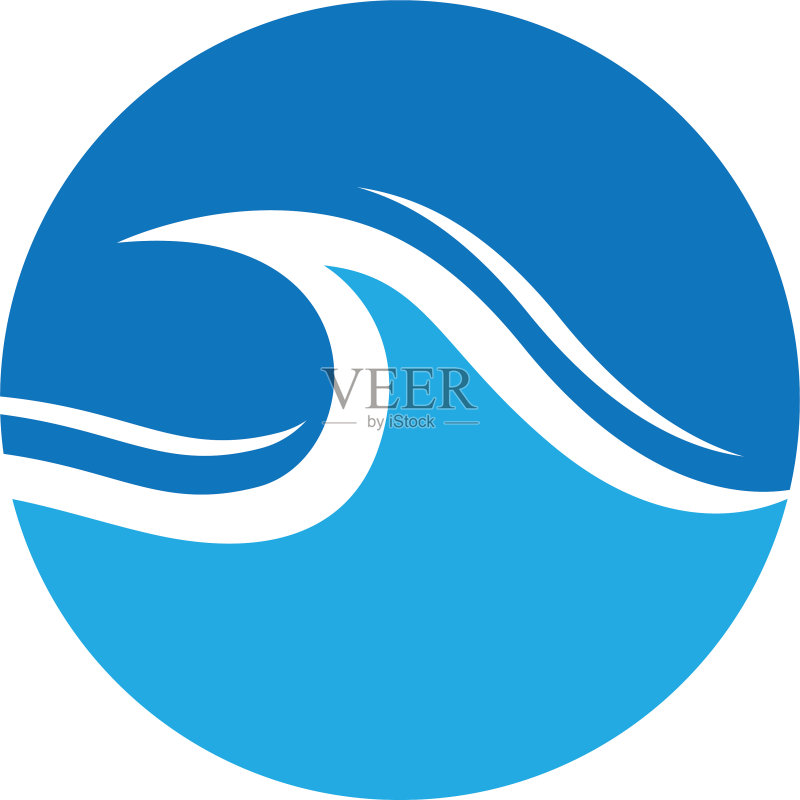 海浪Logo海洋风暴潮汐波浪图标素材
