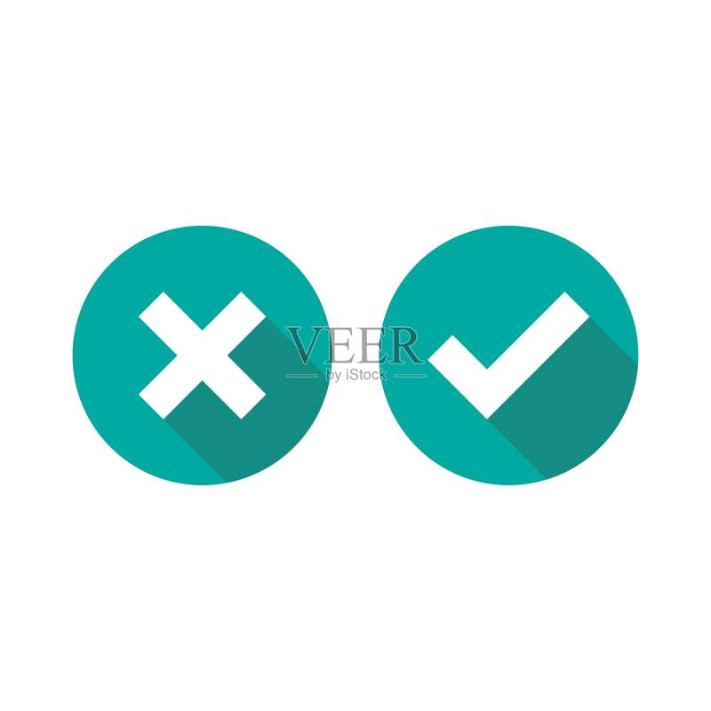 蓝色圆形阴影复选标记图标集图标素材