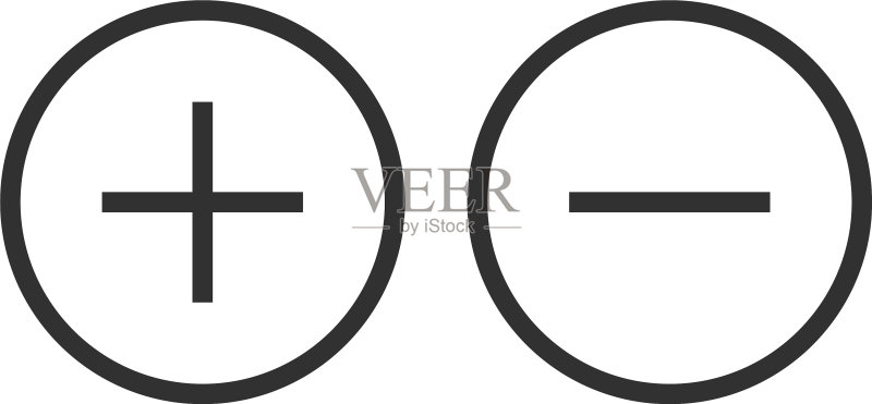 加减号及激活禁用Web按钮图标素材