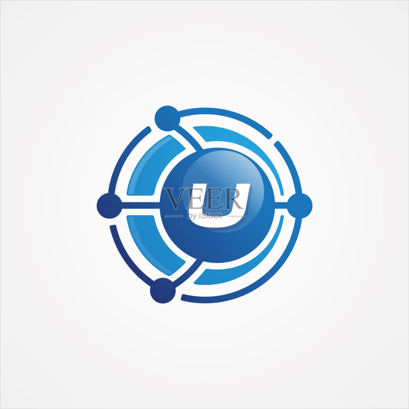 字母U科技轨道设计图标素材