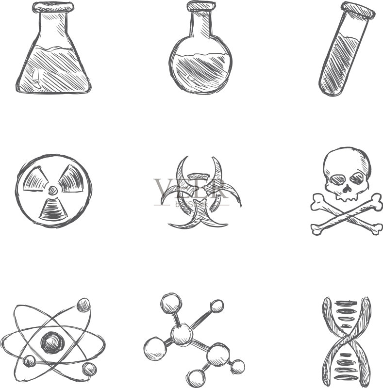 化学图标素描合集图标素材