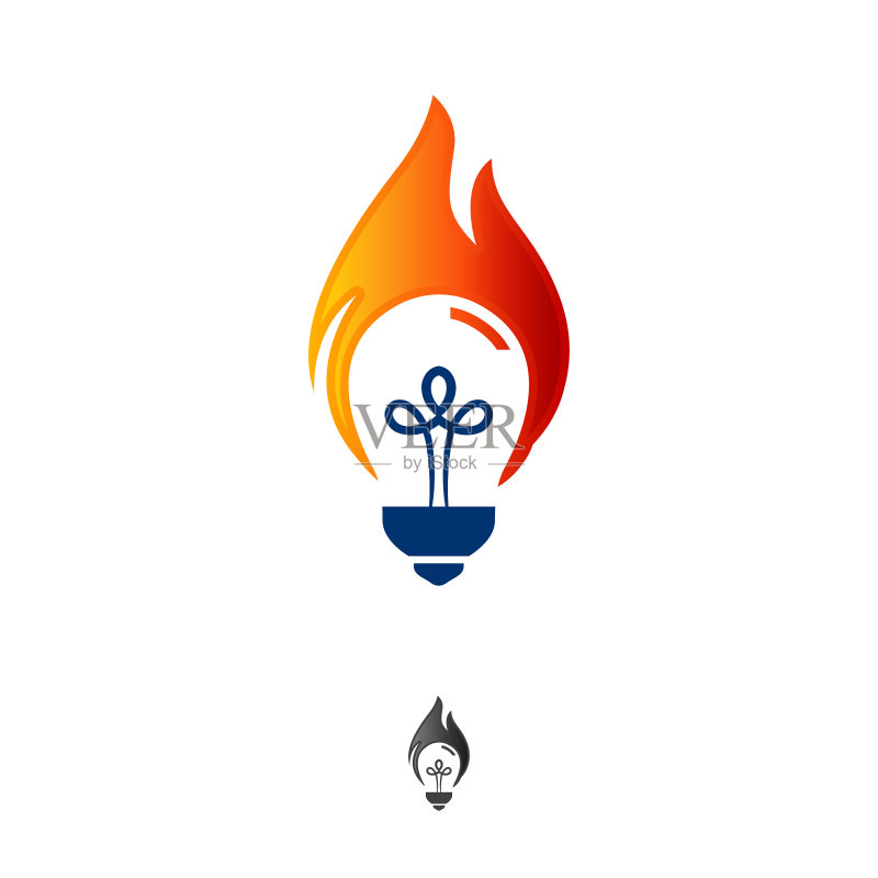 具有概念的灯泡logo设计模板图标素材