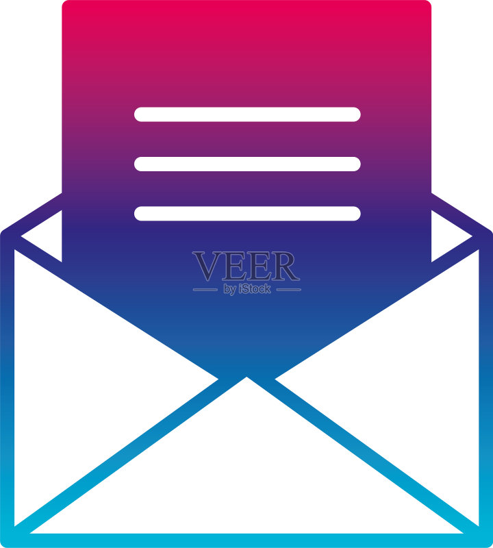 孤立的信封渐变线样式图标图标素材