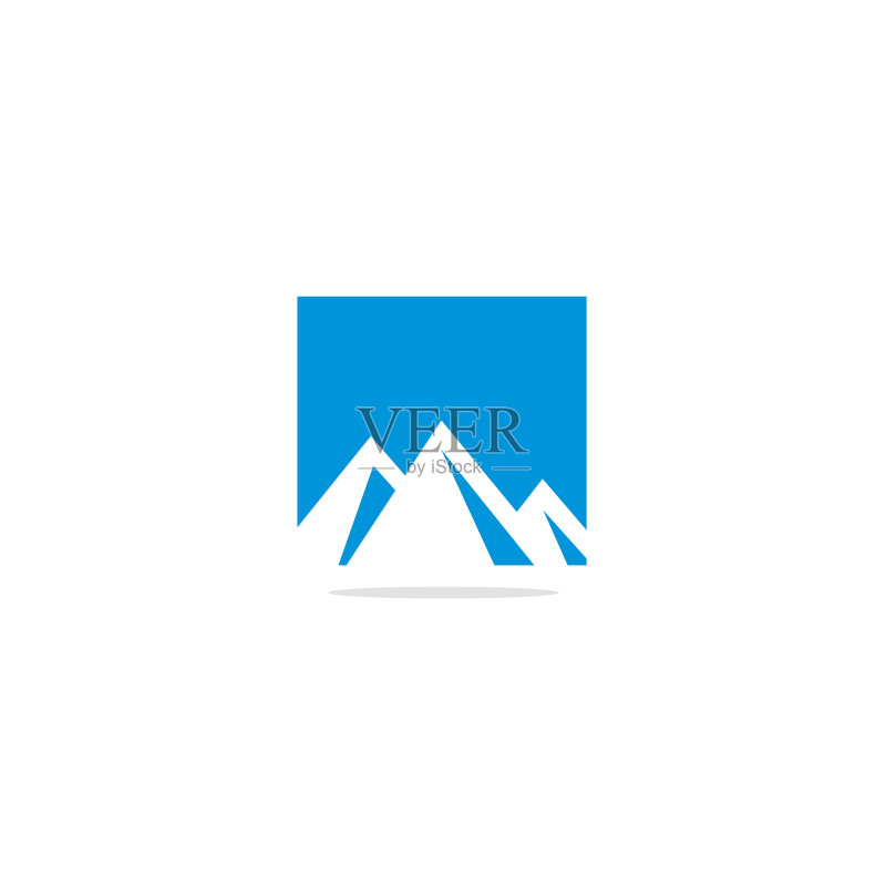 蓝色山峰自然logo图标素材