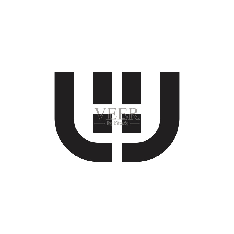 字母W几何线性标志图标素材