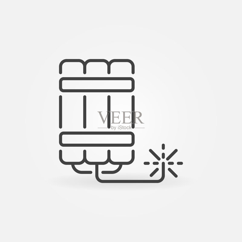 炸药概念极简线条图标图标素材
