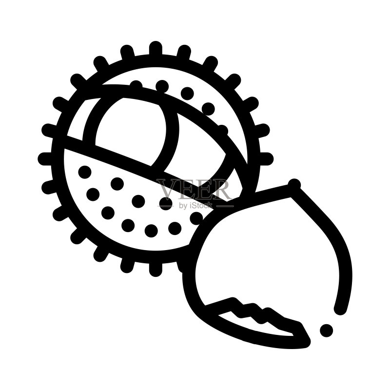 栗子图标矢量轮廓插图图标素材