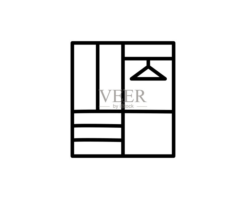 衣柜线条图标图标素材