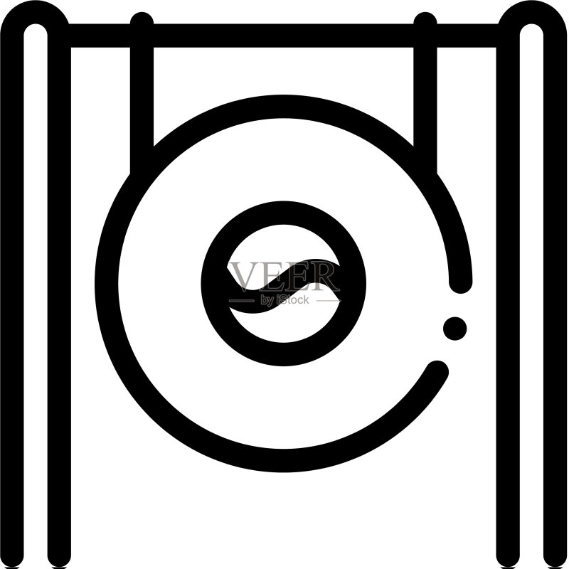 韩国锣图标轮廓图标素材
