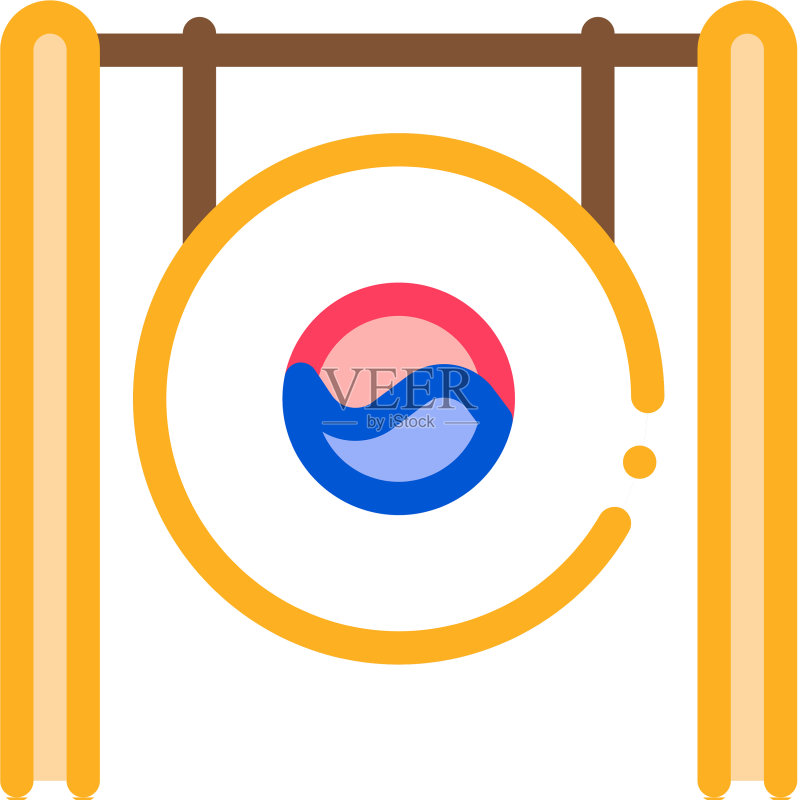 韩国锣图标轮廓图标素材