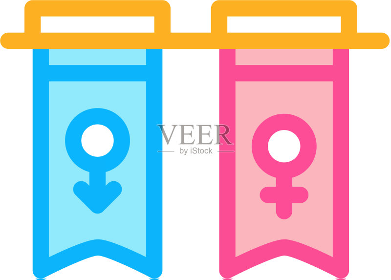 旗帜,女人标记图标轮廓图标素材
