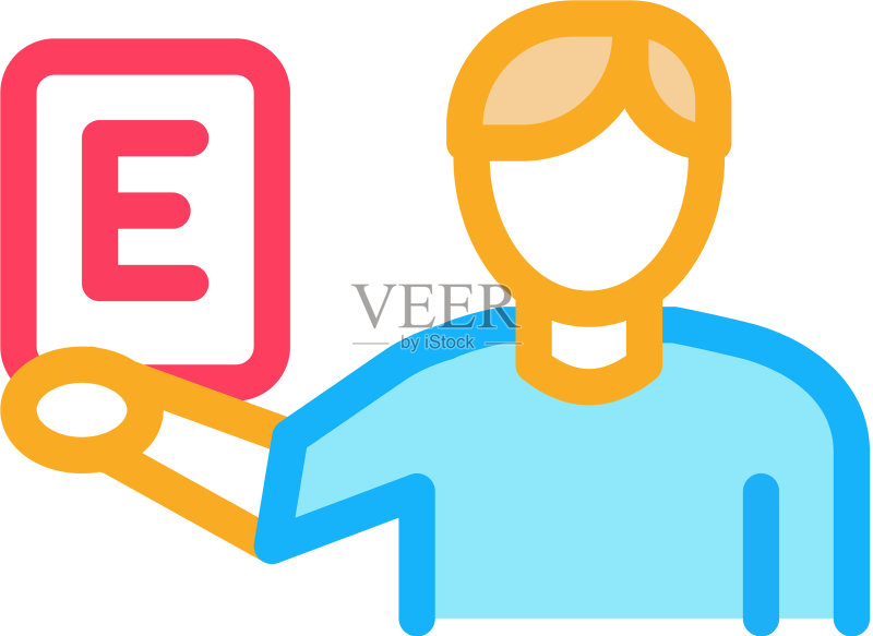 展示信件图标轮廓的男人图标素材