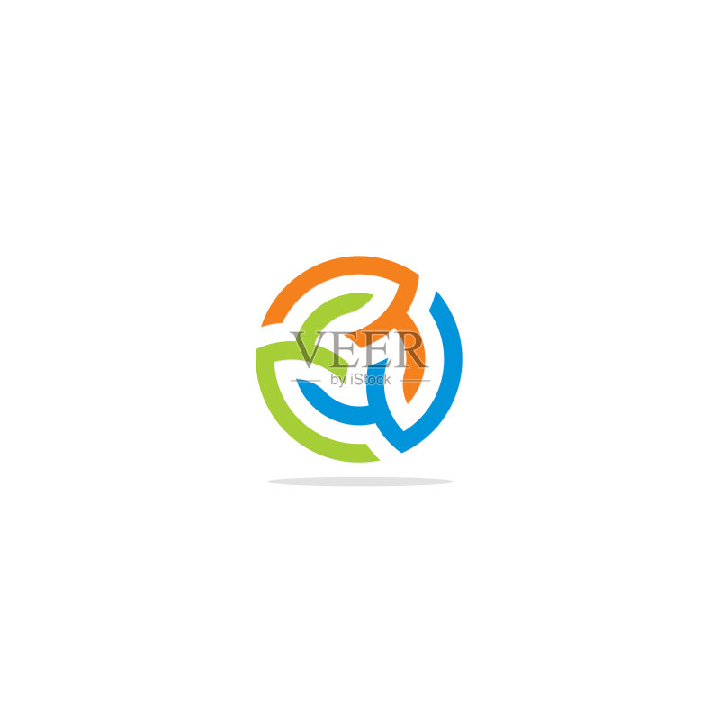 圆形抽象彩色Logo图标素材