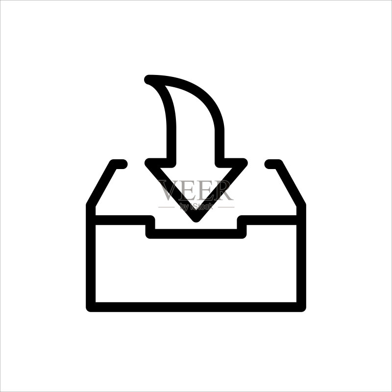 文件夹扁平化线性矢量图标图标素材