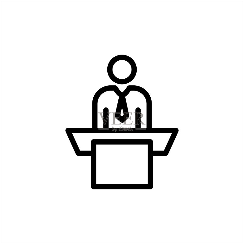商务演示扁平线条矢量图标图标素材