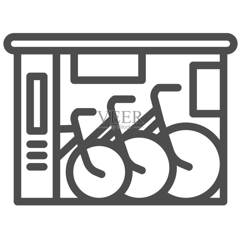 自行车商店线性图标图标素材