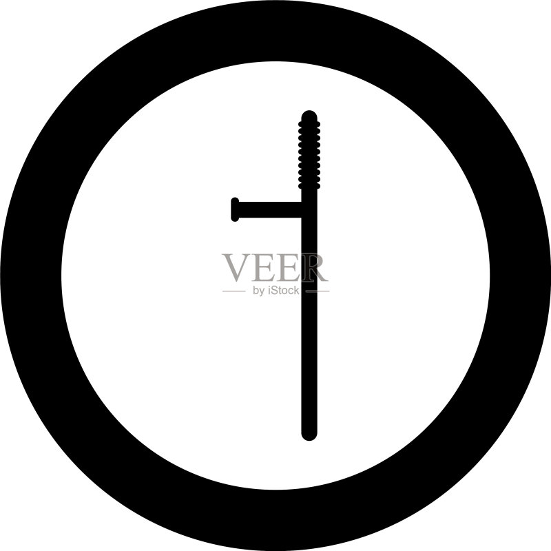 圆形黑色警棍图标图标素材