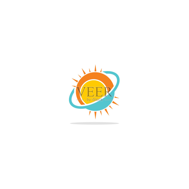 圆形太阳科技Logo图标素材