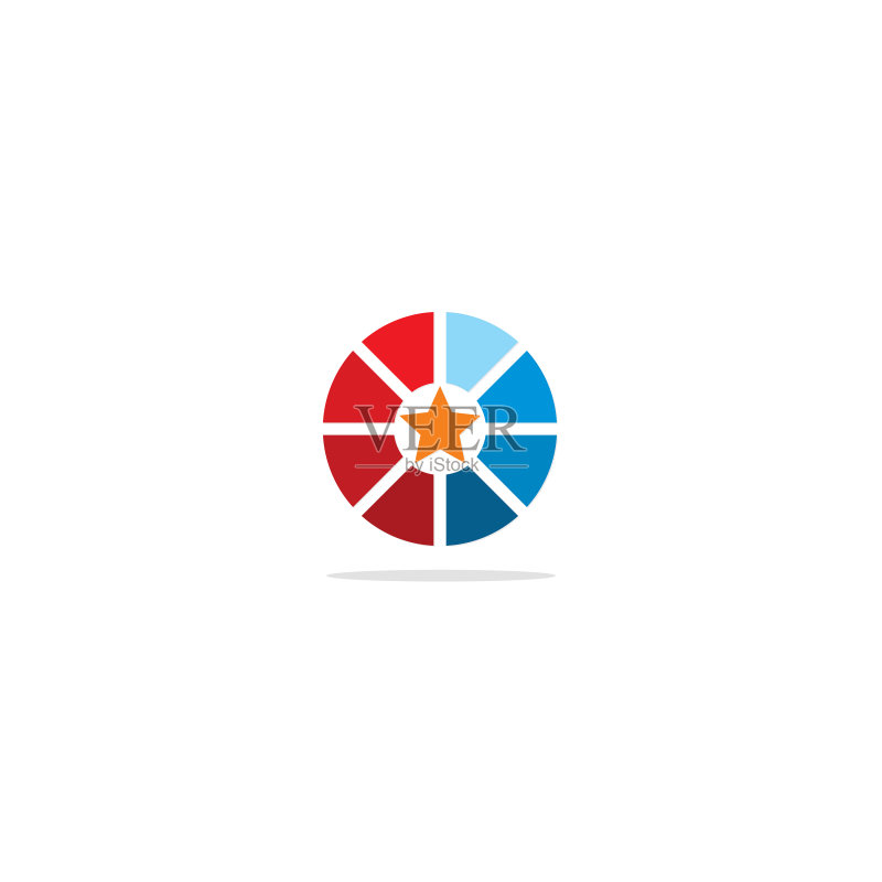圆形彩色星星公司Logo图标素材