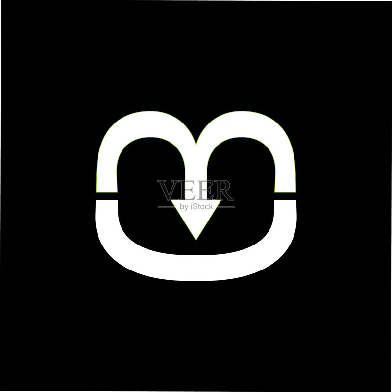 抽象字母M曲线箭头简约logo图标素材