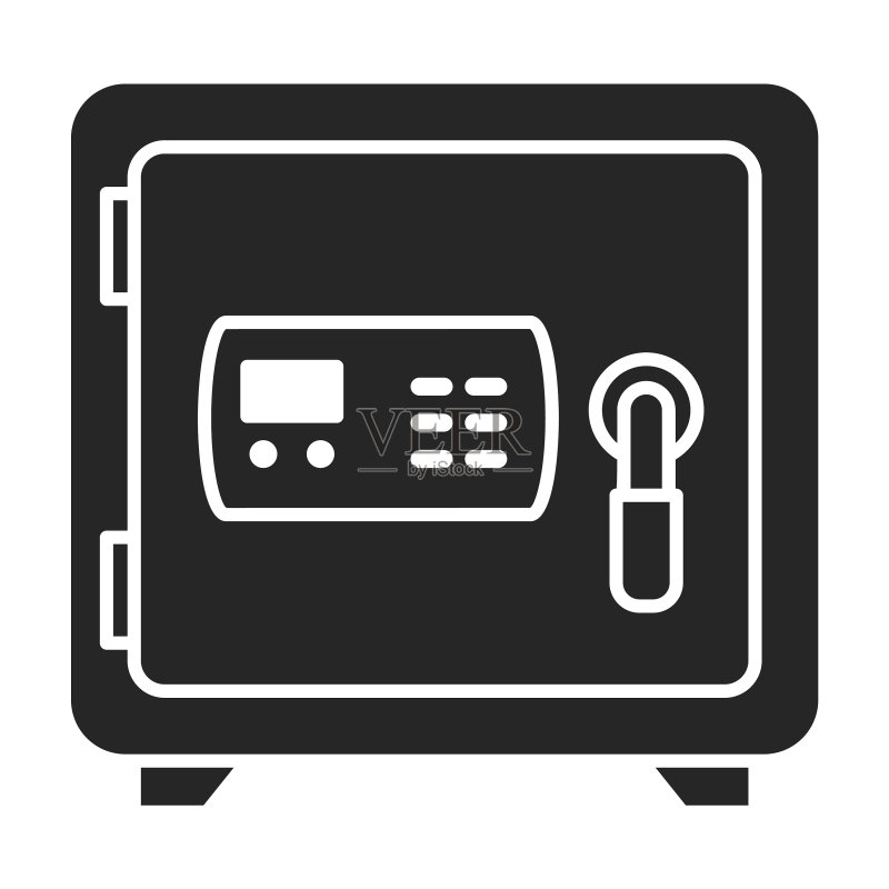 安全门图标(黑色隔离)图标素材