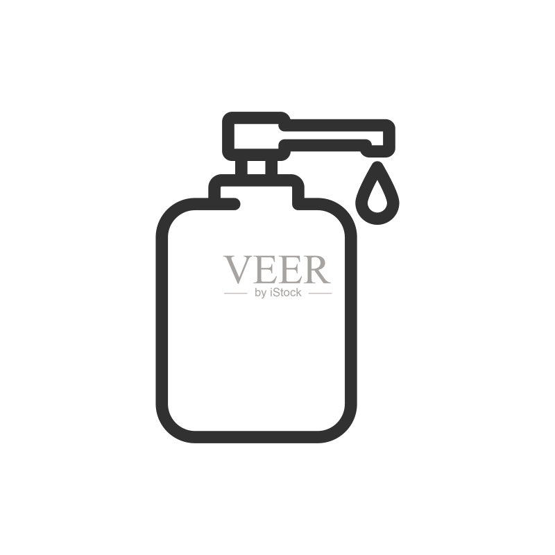 带分配器的奶油瓶线性图标图标素材