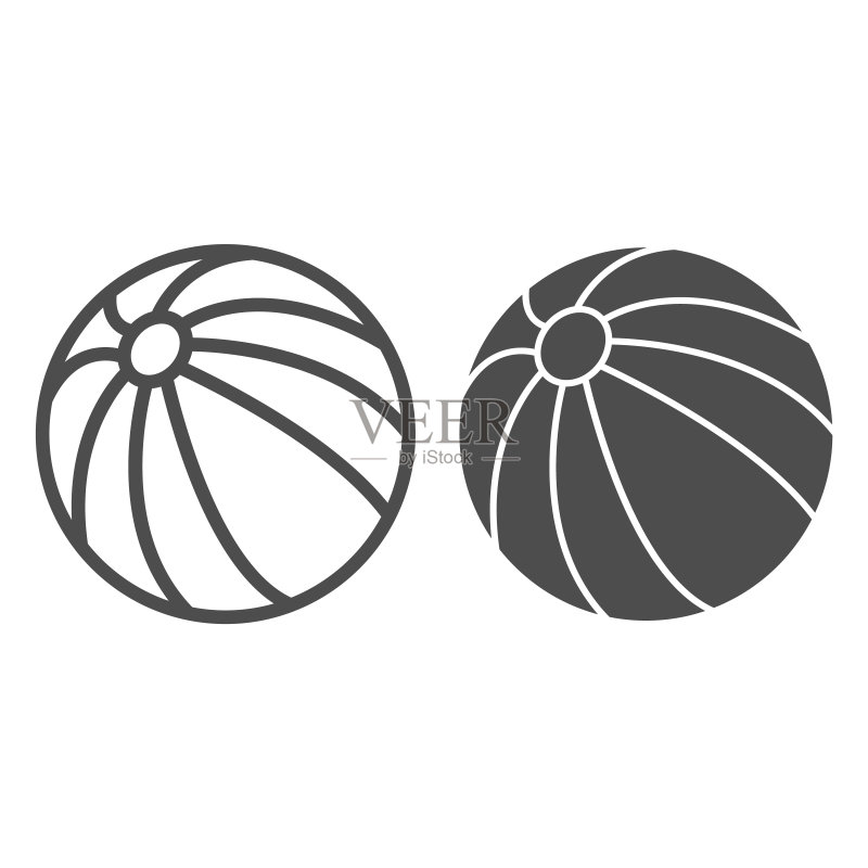沙滩球线条图标矢量素材图标素材