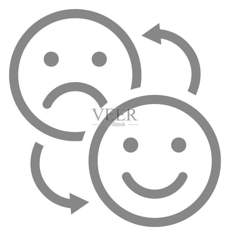 改变正面和负面表情符号线条图标图标素材