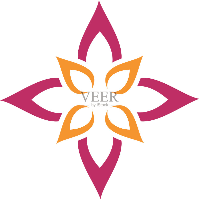 用于水疗Logo或图案设计的星花图标素材