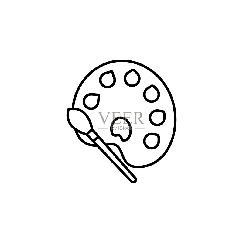 调色板线条图标。符号可用于网页、logo、移动应用、UI、UX图标素材